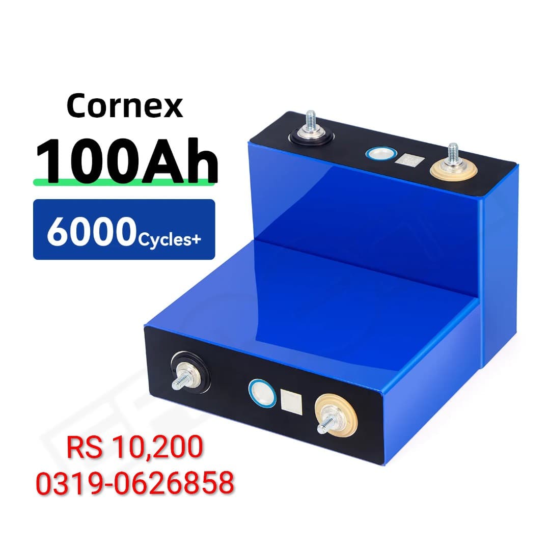 Cornex 100Ah LiFePO₄ 3.2 Volt Lithium Battery Cell for Solar, Inverter & Backup Power