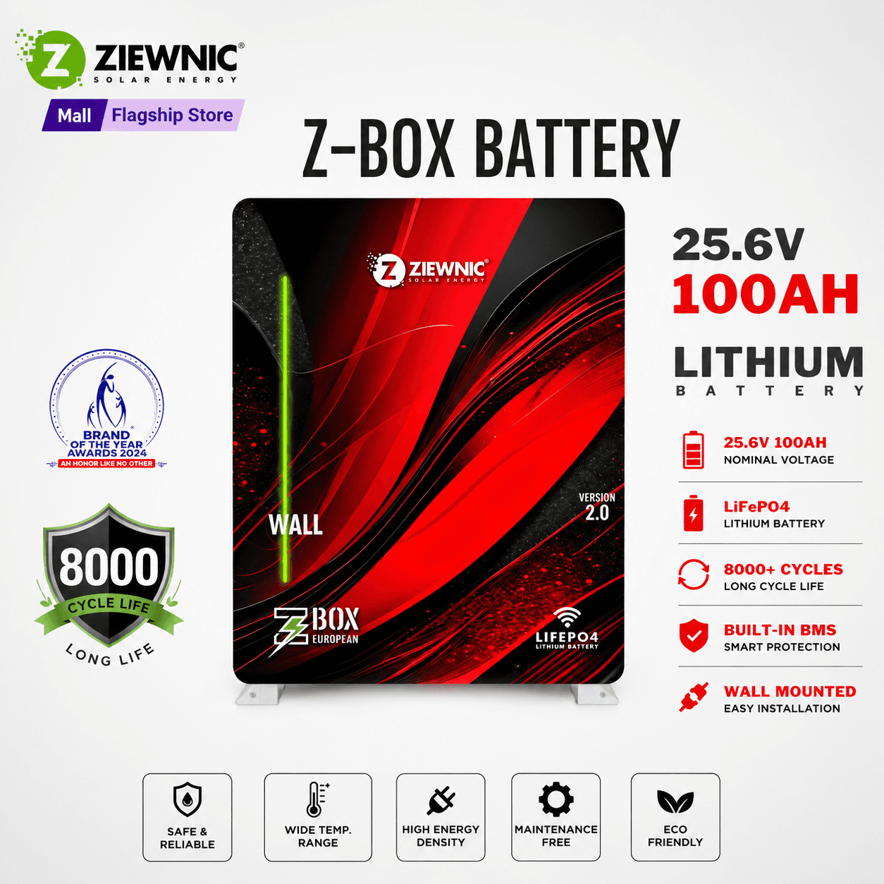 Ziewnic Z Box Series 25.6V 100Ah Lithium Battery Power Bank | Portable Energy Storage System | Official Ziewnic Solar Energy Store