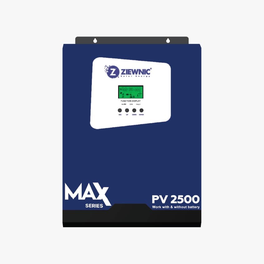 ZIEWNIC Solar Hybrid Inverter DUAL MAX (1.7KW) PV2500 100% Pure Sine Wave Solar Inverter Brand Warranty
